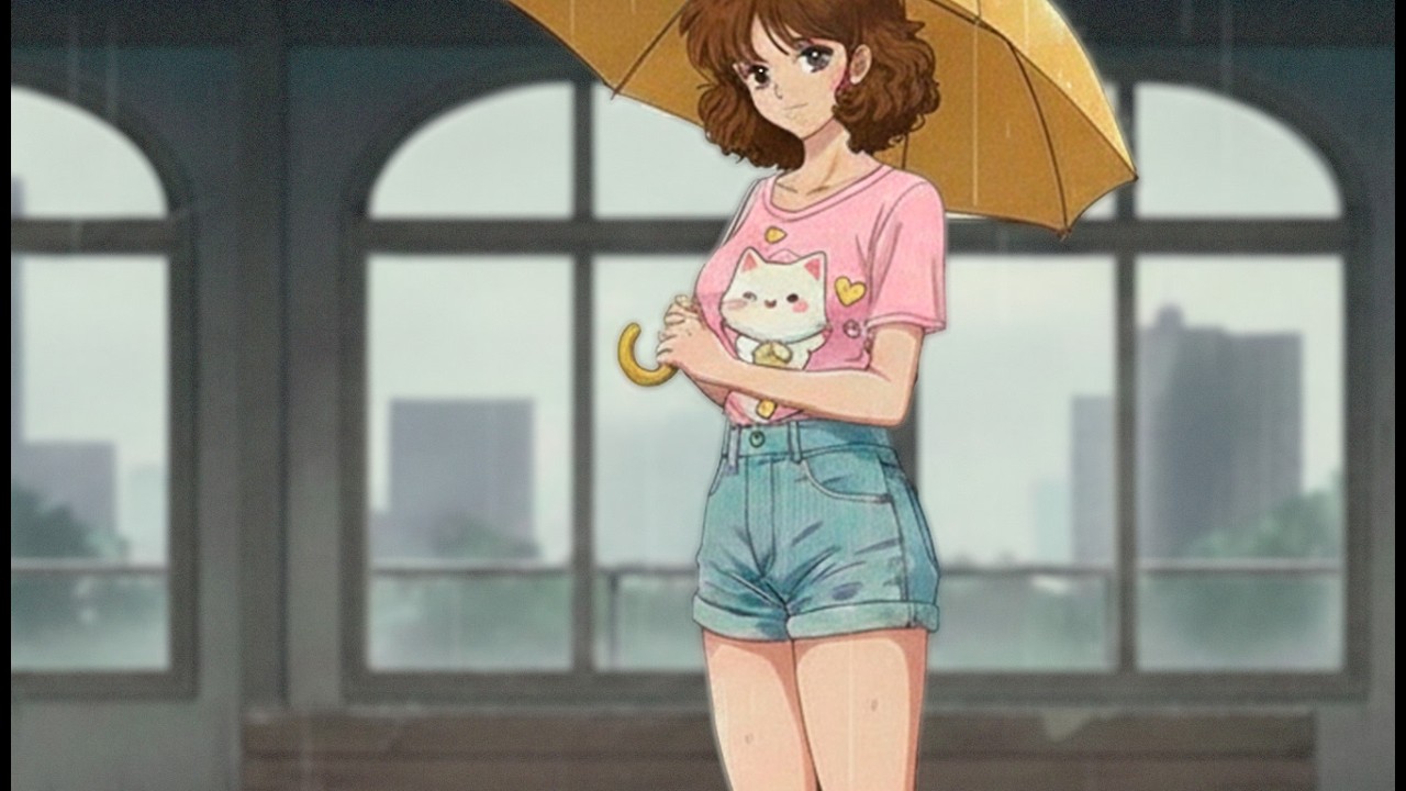 Japanese 80s Instrumental – Rainy Train Ride for Focus, Study & Work (1 Hour)