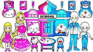 Trang Trí Phòng Học Phong Cách Doreamon & Hello Kitty - Câu Chuyện Của Barbie - Búp Bê Giấy Sáng Tạo