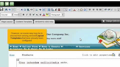 Using layout templates in RVSiteBuilder