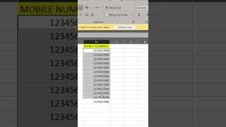 How to add country code before large data of Mobile numbers in Microsoft Excel #shorts screenshot 3