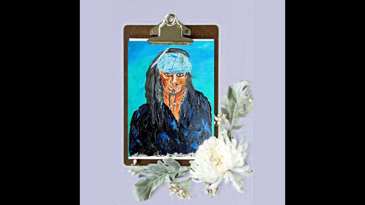 Captain Jack Sparrow Oil Painting 9in x 12in Canvas Pad Original, Not A Print