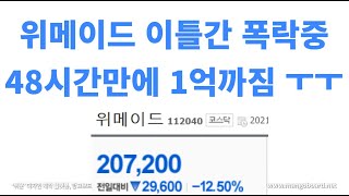 위메이드 이틀간 폭락중.. 48시간만에 1억 까짐(20211124)#위메이드#위믹스#메타버스