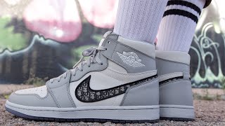 (Gifted) Air Jordan 1 Dior High Review Unbox On foot Comparison