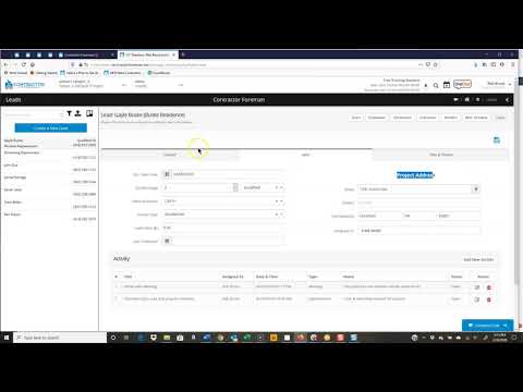 Adding Leads using Contractor Foreman