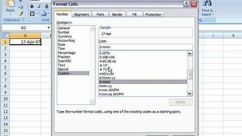 Create a Custom Date or Time Format in Excel 2007