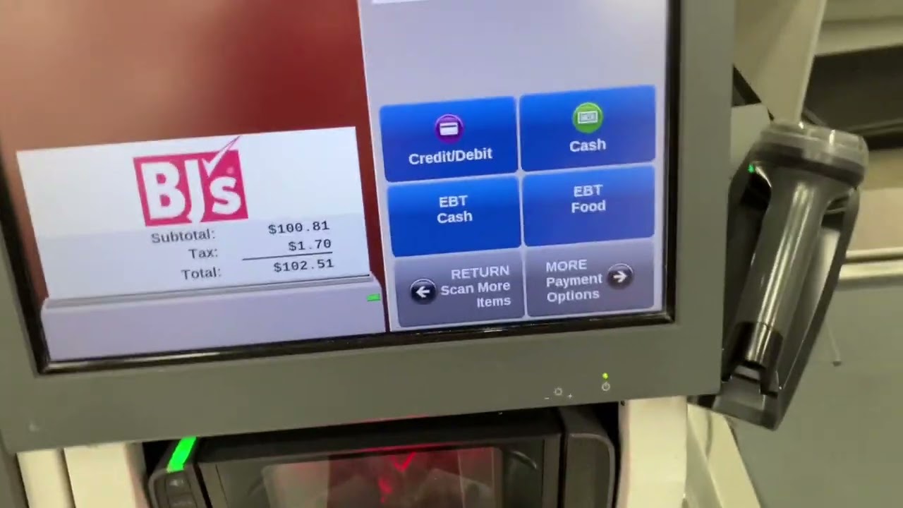 BJ’s wholesale club self checkout by Toshiba