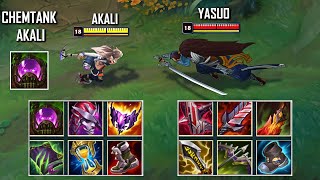 CHEMTANK AKALI vs YASUO FULL BUILD FIGHTS & League of Legends!