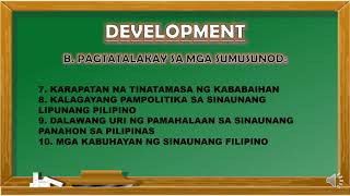 Araling Panlipunan 5 Quarter 1-Week 8