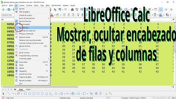 Tutorial LibreOffice Calc. Ocultar, Mostrar encabezado de filas y de columnas.