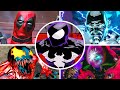 Symbiote spiderman fights against carnage deadpool electro and mysterio