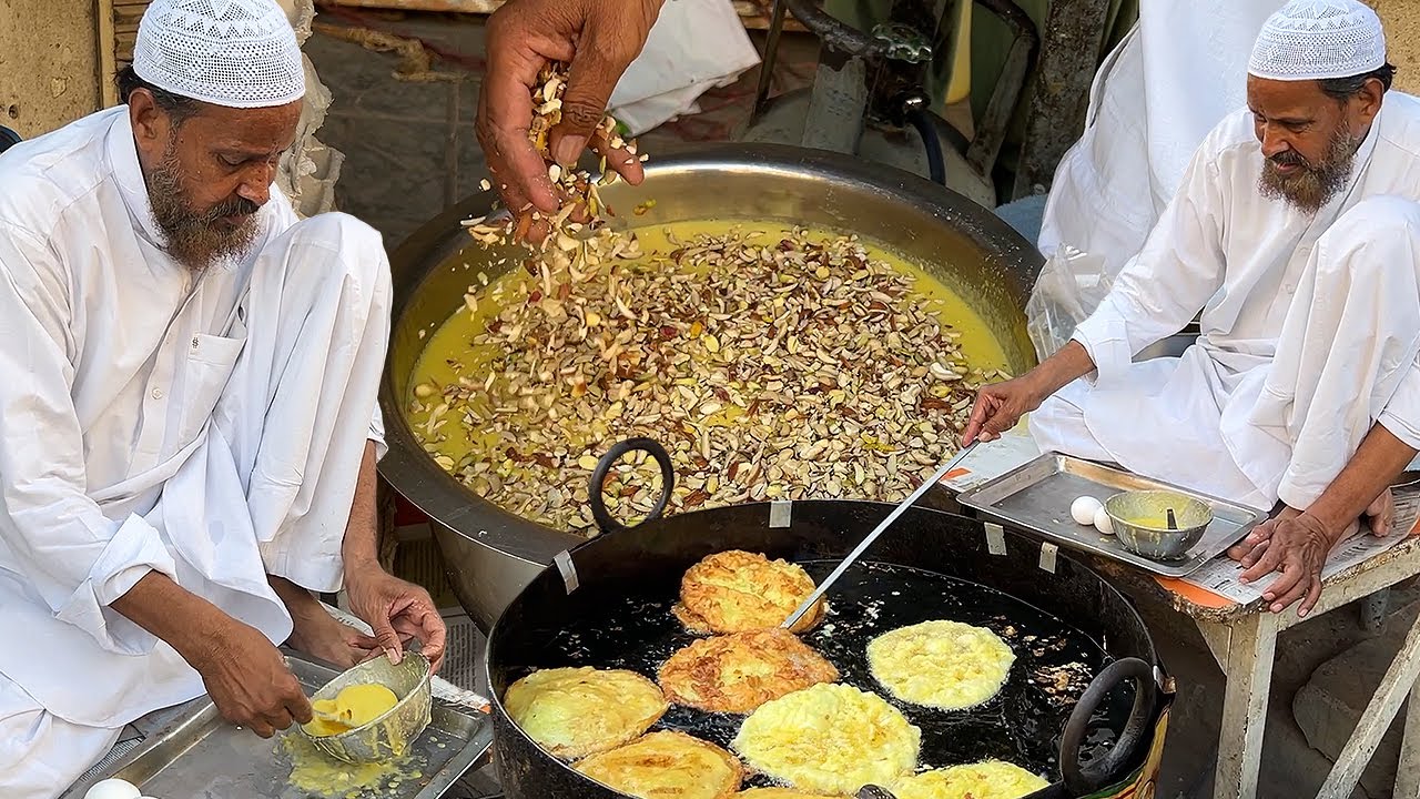 ALMOND EGG MALPUA Never Seen Before | Ramadan Street Food Healthy Egg Malpua | Food Street Pakistan