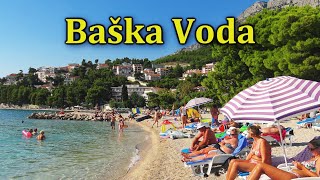 Baška Voda Croatia. Beach and City