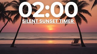 2-Minute Sunset Timer 🌅 | Silent Countdown with Bell at End | Golden Beach Focus Timer