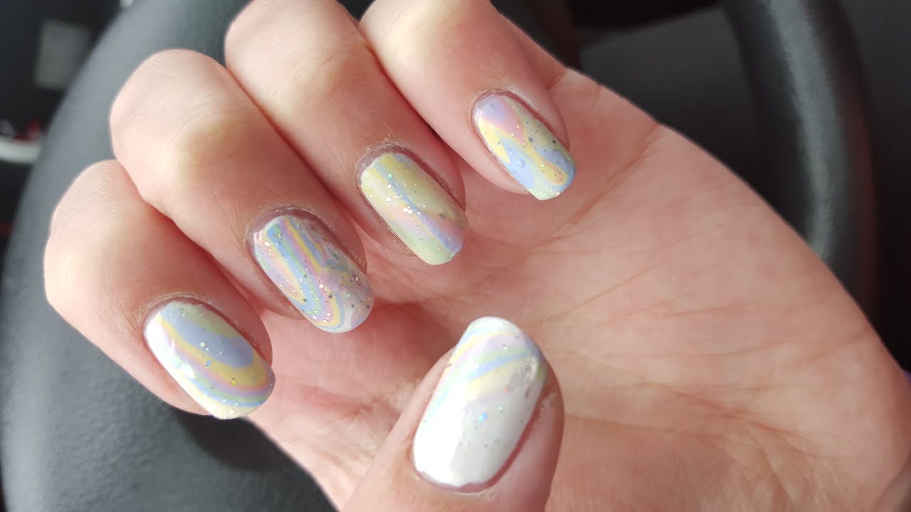 3. Rainbow Water Marble Nail Art for Beginners - wide 7