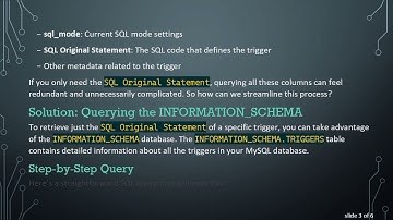 How to Retrieve Only the SQL Original Statement of a MySQL Trigger