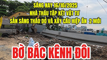 Bờ bắc kênh Đôi quận 8 : Sẵn sàng  tháo dỡ cầu Hiệp Ân 2- SÀ LAN VÀ KOBE ĐANG DI CHUYỄN DẦM CẦU