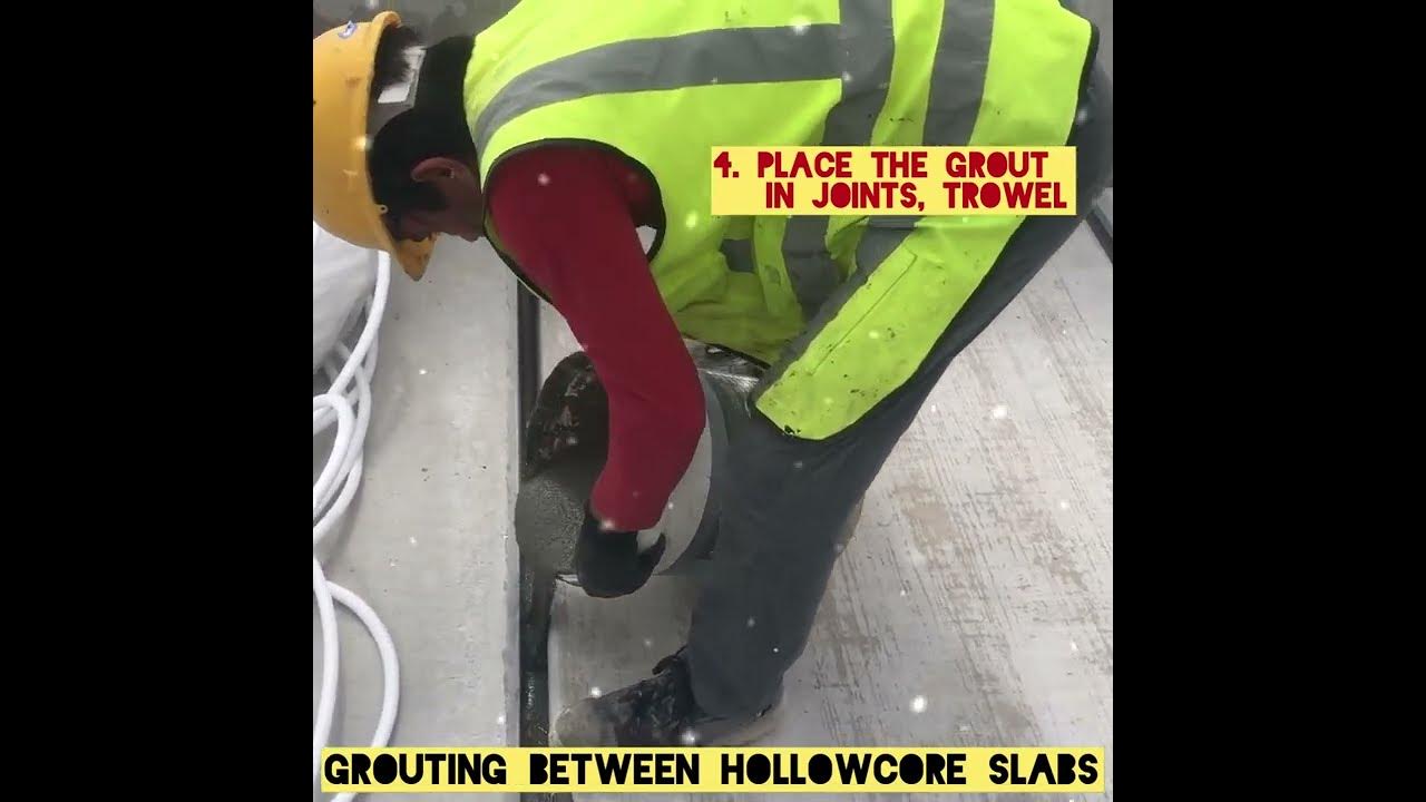 Grouting Filling Hollow core slab joints Shear key Grout YouTube