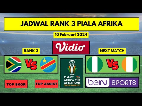 Jadwal  Rank3 Piala Afrika Malam ini  ~Afrika Selatan  vs Kongo DR~  PIALA AFRIKA AFCON