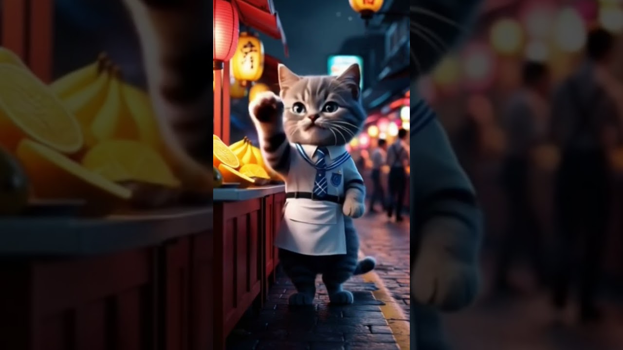 Heartbreaking Moment: Kitten Cares for His Sick Grandmother #ai #subscribe #aiart