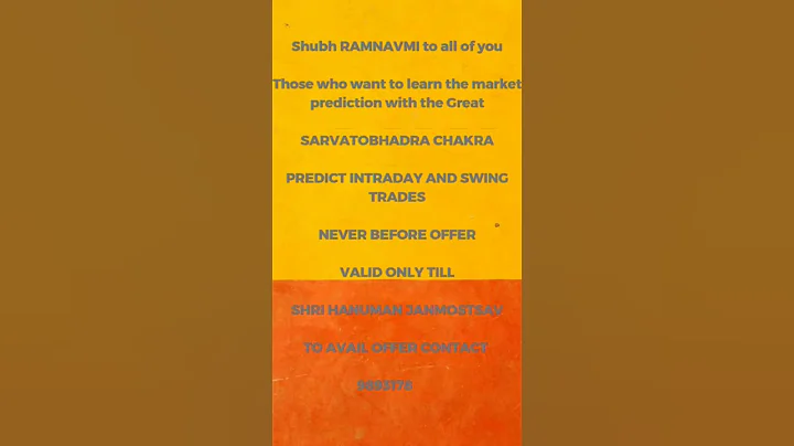 Learn to Predict Market with help of Astrology | Shri Ram Navmi Offer #nifty#sarvatobhadrachakra