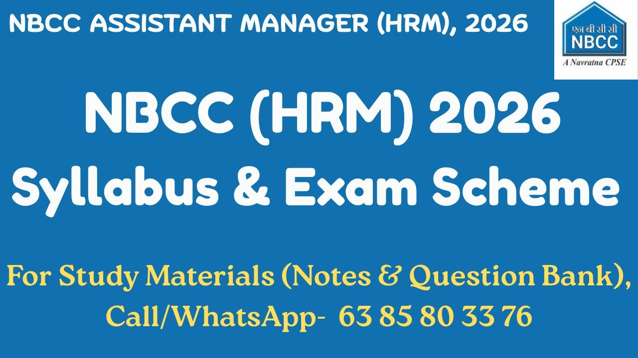 👉 NBCC Assistant Manager (HRM) 2026 | Detailed Syllabus & Exam Pattern ...
