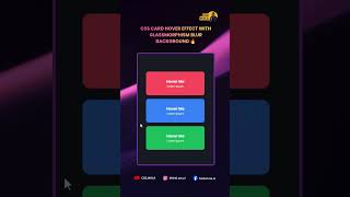 CSS Card Hover Effect with Glassmorphism Blur Background 🔥