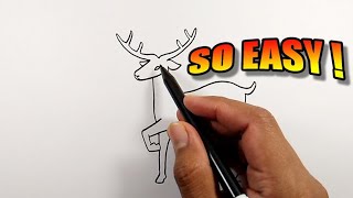 how to draw a reindeer step by step easy easy drawings