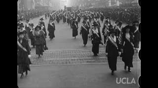 Footage of the women's suffrage movement, 1910s-20 [silent]