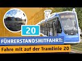 Fhrerstandsmitfahrt fahre mit der tram 20 durch mnchen tram munich mnchen