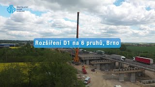 D1 01191.C Brno centrum - Brno jih, rozšíření dálničního mostu D1-233 (17.4.2024, 3. část)