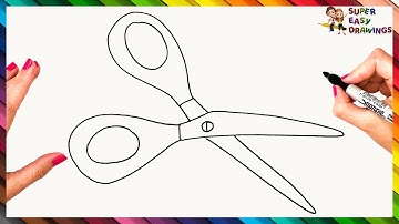 How To Draw Scissors Step By Step ✂️ Scissors Drawing Easy