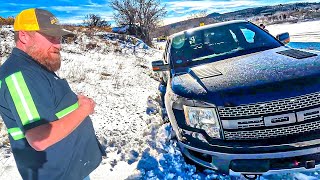 Ford Raptor Is No Match For First Major Snow Storm