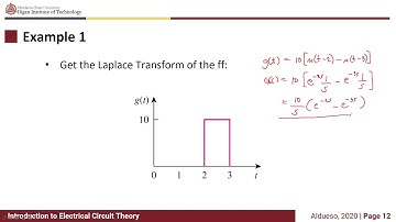 EEE132 - Electric Circuit Theory II: The Laplace Transform Part I