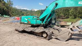 Cara pasang track rantai Excavator Cobelco SK-200 lepas