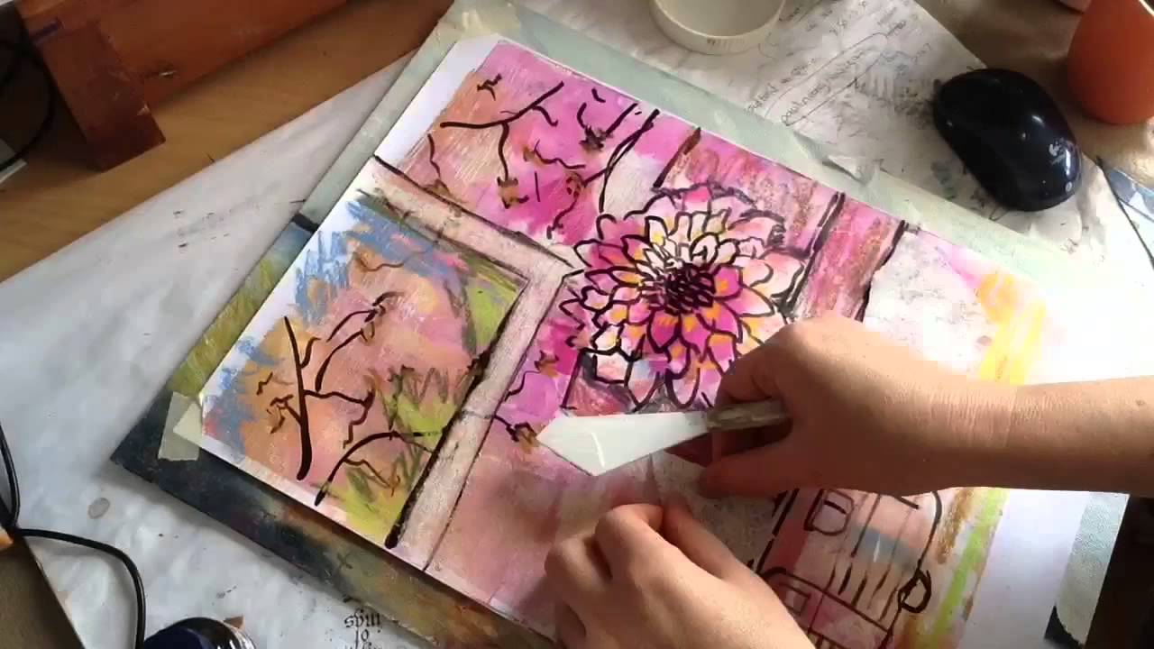 mixed media painting on gelli plate print YouTube