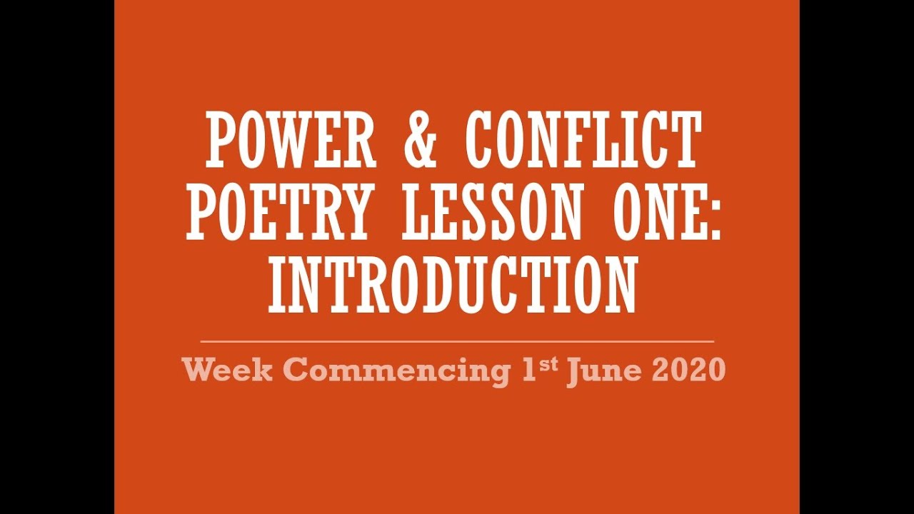 Power & Conflict Lesson One Introduction