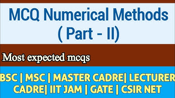MCQ Numerical Methods (Part-II) | Numerical Analysis | MCQ |  CSIR NET | IIT JAM | Master Cadre