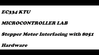 Stepper Motor interfacing