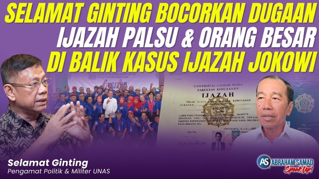 Selamat Ginting Bocorkan Dugaan Ijazah Palsu & Orang Besar di Balik Kasus Ijazah Jokowi