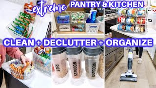 MASSIVE CLEAN WITH ME DECLUTTER ORGANIZE |SPEED CLEANING MOTIVATION | KITCHEN + PANTRY ORGANIZATION