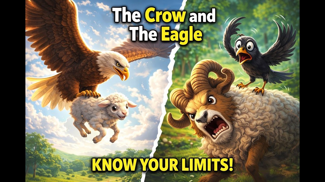 The Crow Who Tried to Be an Eagle 🦅 | Moral Story for Kids