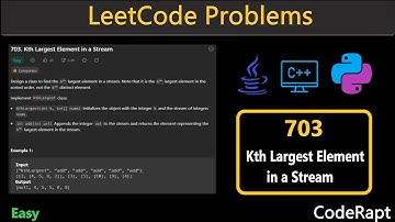 Kth Largest Element in a Stream | Leetcode Q.703 | Python | C++ | Java | Leetcode daily challenges