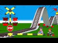 【踏切アニメ】新幹線は混雑した仮想の青い街のでこぼこの道を走っています【かんかん】  踏切アニメ Nick love Tani Railroad Crossing Animation