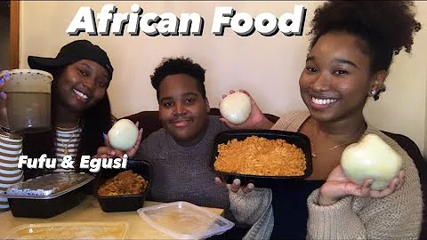 Trying WEST AFRICAN FOOD for the first time! | FUFU, EGUSI, JOLLOF RICE Mukbang