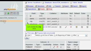 Deleting fields from database tables with phpMyAdmin - www.planethippo.com