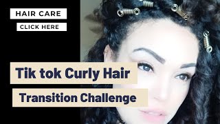Curly Hair tik tok Transition Challenge Coils Version