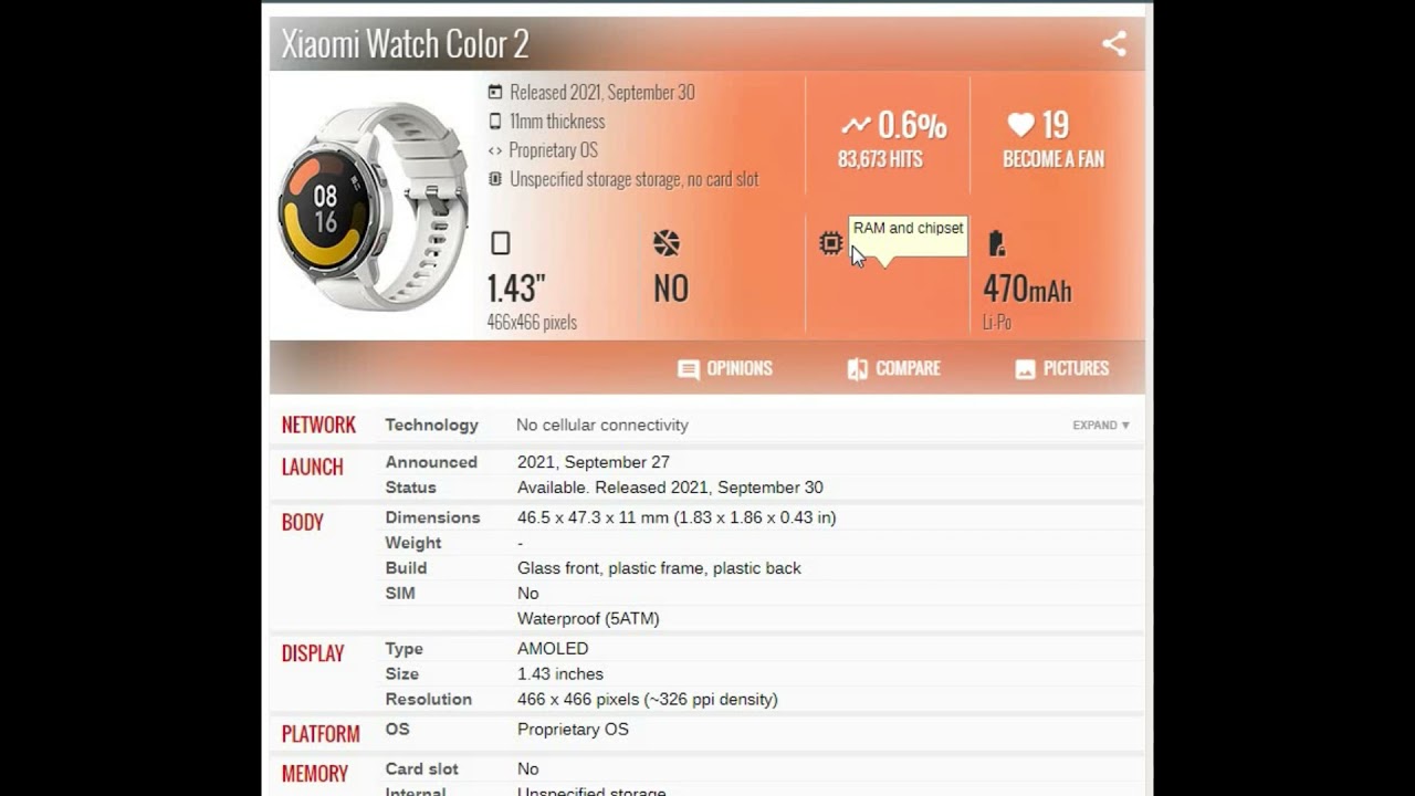 Xiaomi Watch Color 2  PRICE AND SPECIFICATION