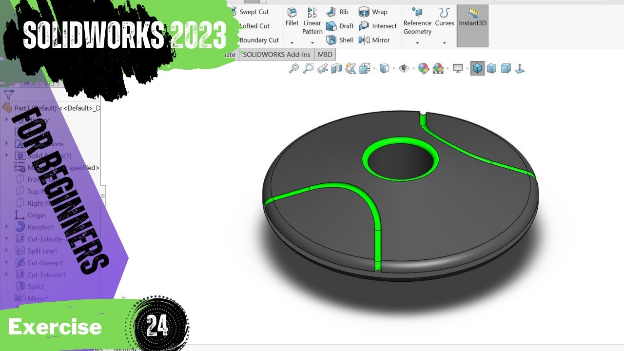 SolidWorks Exercise for Beginners #24 | SolidWorks Tutorial | CAD - YouTube