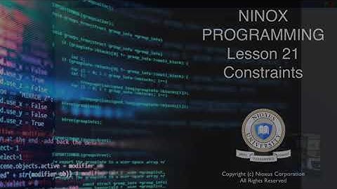 121 Programming Ninox - Constraints