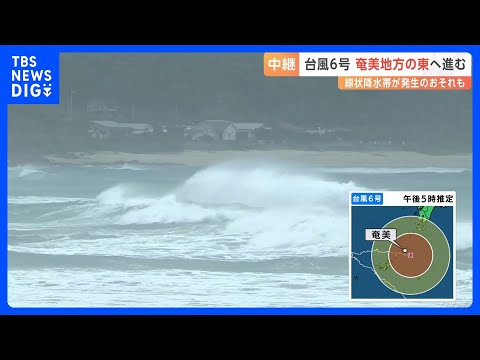 台風6号　沖縄・奄美大島に最接近　奄美では先月30日から物資を運ぶフェリー欠航　生活への影響長期化懸念　線状降水帯発生のおそれ　厳重警戒必要｜TBS NEWS DIG